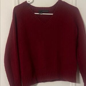 V-Neck Burgundy Sweater cashmere 360